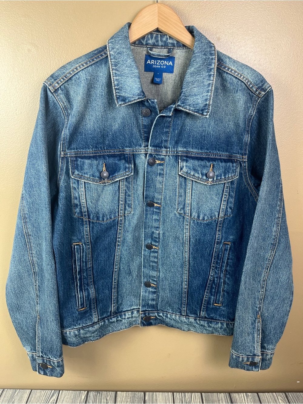 Arizona Jean Co. Denim Jacket 100% Cotton Size Men's Large